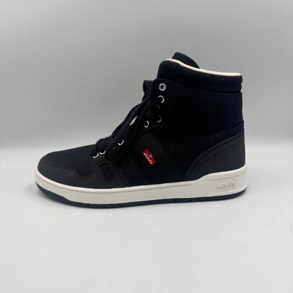 Levi Strauss Mens Black High Top Canvas Sneakers Shoes Size 7.5